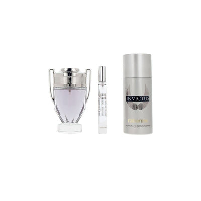 Men's Perfume Set Paco Rabanne INVICTUS 3 Pieces