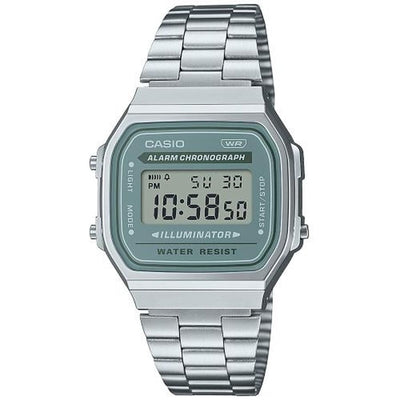 Unisex Watch Casio A168WA-3AYES Green Silver (Ø 36 mm) (Ø 35 mm)