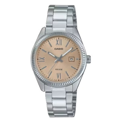 Ladies' Watch Casio LADY DATE - CHAMPAGNE Silver (Ø 30 mm)