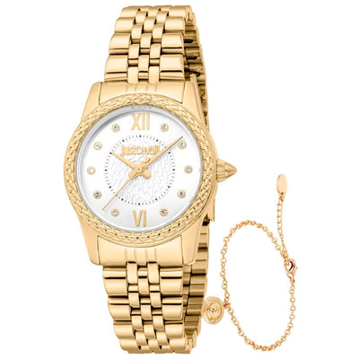 Ladies' Watch Just Cavalli ANIMALIER SPECIAL PACK + BRACELET Golden (Ø 30 mm)