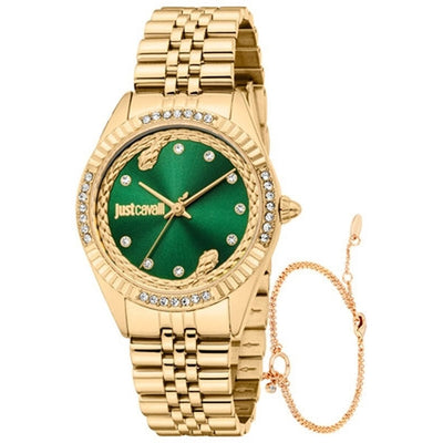 Ladies' Watch Just Cavalli ANIMALIER SPECIAL PACK + BRACELET Golden (Ø 30 mm)