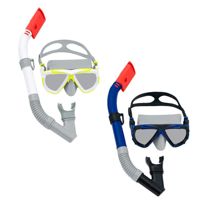 Snorkel Goggles and Tube Bestway White Dark blue Adult (1 Unit)