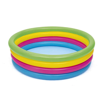 Bestway Piscina Hinchable Infantil 4 Aros Arcoiris 157x46 cm +3 Años Jardin 51117