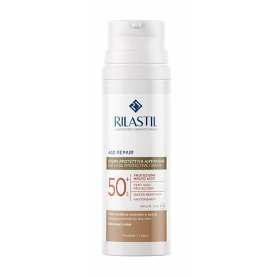Protector Solar con Color Rilastil Age Repair Spf 50+ 50 ml Antiedad