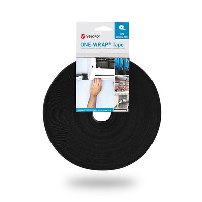 Sujetacables Velcro one-wrap Negro 20 mm x 25 m