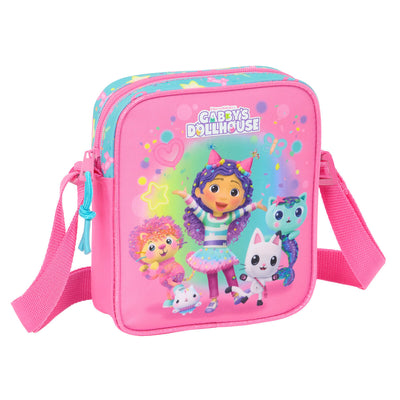 Bolso Bandolera Gabby's Dollhouse Confetti Rosa Turquesa 16 x 18 x 4 cm