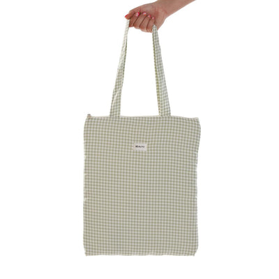 Women's Handbag Versa Vichy Green 40 x 33 cm