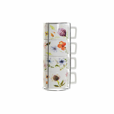 Juego de Tazas de Café DKD Home Decor Multicolor Metal Dolomita 260 ml