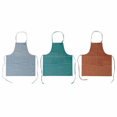 Delantal con Bolsillo DKD Home Decor Marrón Turquesa Poliéster Algodón Verde Azul cielo (70 x 0.5 x 80 cm) (3 pcs)