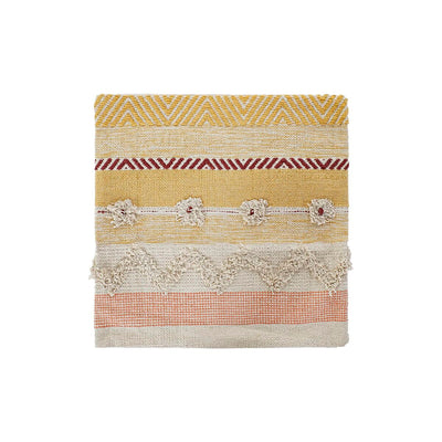 DKD Home Decor Multicolor Boho Fringes Cushion Cover (60 x 60 x 2 cm)