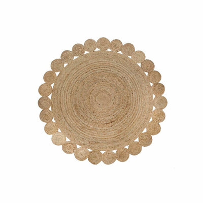 Alfombra DKD Home Decor 200 x 200 x 1 cm Natural Marrón Poliéster Jute