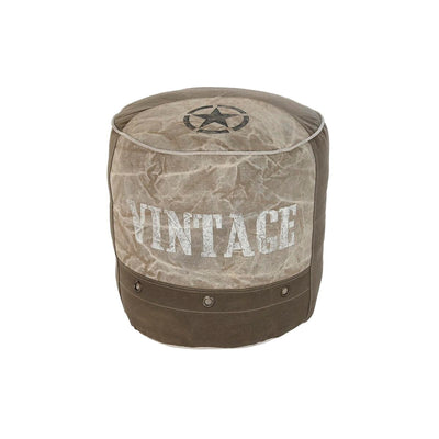 DKD Home Decor Floor Cushion Grey Polyester Cotton Star Aluminum Vintage (44 x 44 x 44 cm)