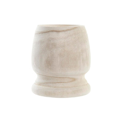DKD Home Decor Natural Brown Paulonia Wood Boho Planter 16 x 16 x 18 cm (2 Units)