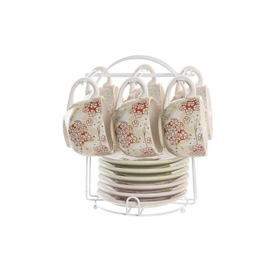 Juego de Café DKD Home Decor Verde Beige Metal Dolomita 180 ml