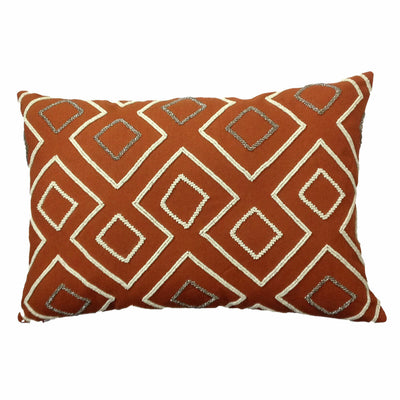DKD Home Decor Cushion Cover 60 x 1 x 40 cm Geometric Terracotta
