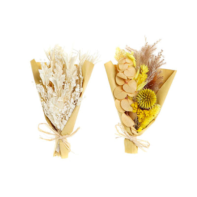 Bouquet DKD Home Decor Beige Yellow Dried Flower (10 x 5 x 18 cm) (2 Units)
