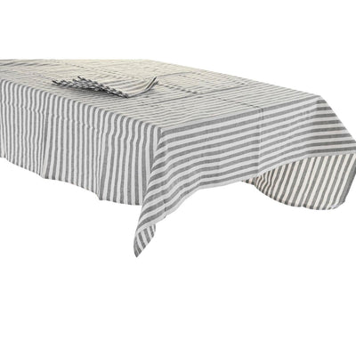 DKD Home Decor Tablecloth and Napkins 150 x 150 x 0.5 cm Grey White Green