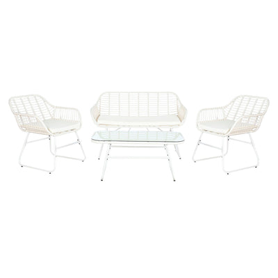 Muebles de Jardín DKD Home Decor Blanco 124 x 74 x 84 cm (4 Piezas)