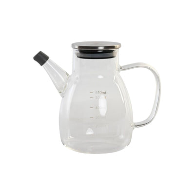 DKD Home Decor Oiler 17 x 10 x 15.5 cm Silver Stainless Steel 550 ml Borosilicate Glass