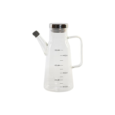 DKD Home Decor Oiler 15 x 9 x 19.6 cm Silver Stainless Steel 550 ml Borosilicate Glass