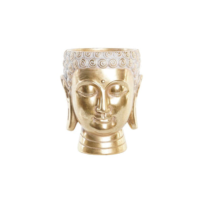 DKD Home Decor 17.5 x 17.5 x 21 cm Gold Buddha Resin Planter