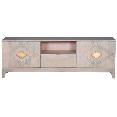 Mueble de TV DKD Home Decor Beige Metal Madera de mango 175 x 40 x 60 cm
