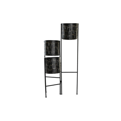 DKD Home Decor Black Gold Metal Face Planter 22 x 22 x 93 cm