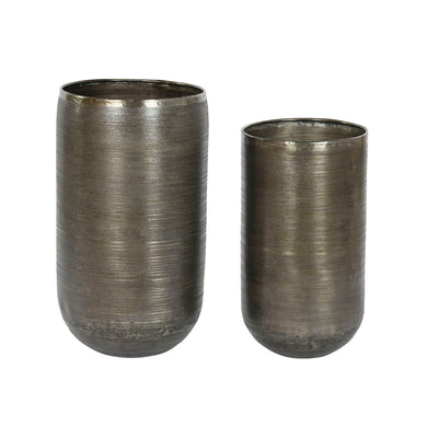 Home ESPRIT Gold Silver Aluminum Planter Set 34.5 x 36 x 63 cm