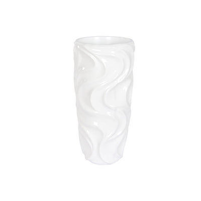 Home ESPRIT White Fiberglass Wave Planter 35 x 35 x 71 cm