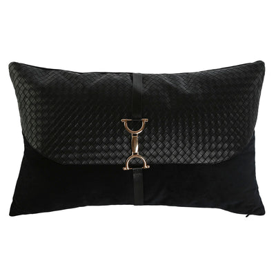 Home ESPRIT Black Gold Cushion 50 x 10 x 30 cm