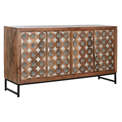 Sideboard Home ESPRIT Brown Black Silver Natural Mango wood Mirror 150 x 38 x 80 cm