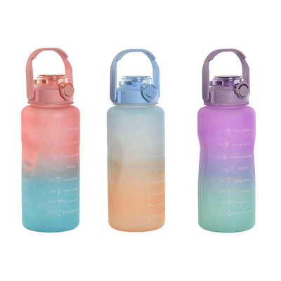 Botella de Agua Home ESPRIT Azul Rosa Turquesa Lila Polipropileno PET 2 L (3 Unidades)