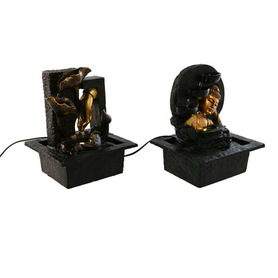 Fuente de Jardín Home ESPRIT Resina Buda Oriental 21 x 19 x 27 cm (2 Unidades)