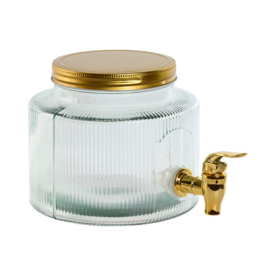 Dispensador de Agua Home ESPRIT Dorado Metal Cristal 17,8 x 25 x 15 cm