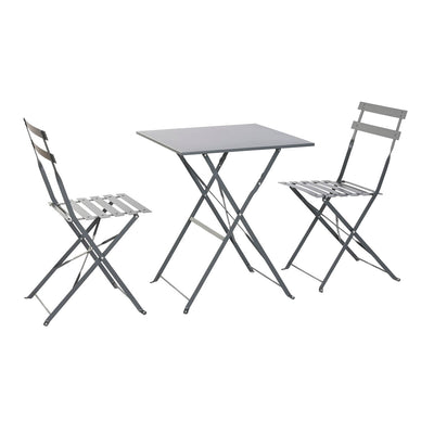 Table set with 2 chairs Home ESPRIT Grey 60 x 60 x 71 cm