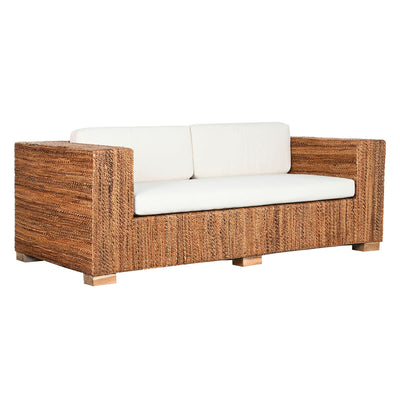 Sofá de Jardín Home ESPRIT Blanco Natural 192 x 92 x 65 cm
