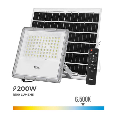 Foco Proyector EDM 31855 200 W 1500 lm Mando a distancia Panel solar fotovoltaico (6500 K)