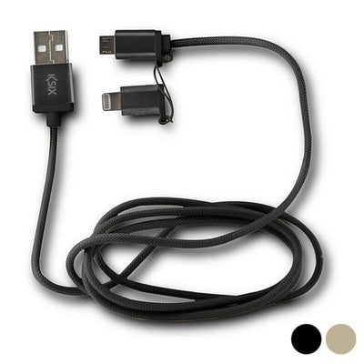 KSIX USB to Micro USB and Lightning Cable
