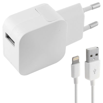 Wall Charger + MFI Lightning Cable KSIX Apple-compatible 2.4A USB iPhone