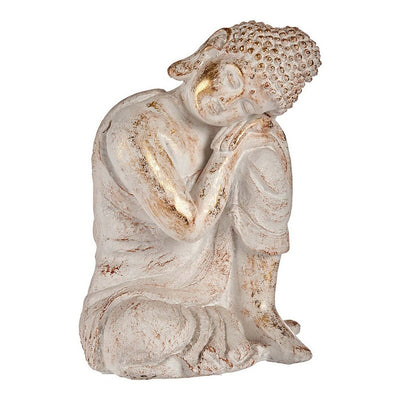 Decorative Garden Figure Ibergarden White Golden Polyresin 28,5 x 43,5 x 37 cm Buddha