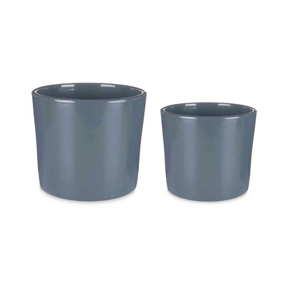 Ibergarden CILINDRO-22-27-A Anthracite Clay Pot Set Ø 22 cm Ø 27 cm 22 x 22 x 19 cm 27 x 27 x 23 cm 2 Pieces
