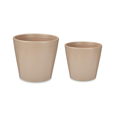 Ibergarden LINCE-22-28-BE Beige Clay Pot Set Ø 22 cm Ø 28 cm 2 Pieces