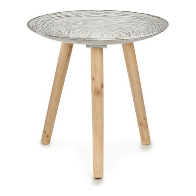 Side table Gift Decor White Brown Wood 40 x 39 x 40 cm Spirals