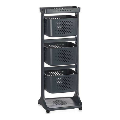 Kinvara TP-749 Vegetable Cart Anthracite Polypropylene Plastic 33 x 11.2 x 42.5 cm