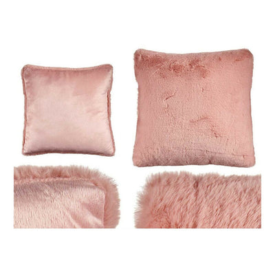 Pink Faux Fur Cushion (40 x 2 x 40 cm)