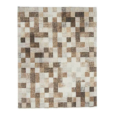 Kinvara Checkered Tablecloth-B Beige Canvas