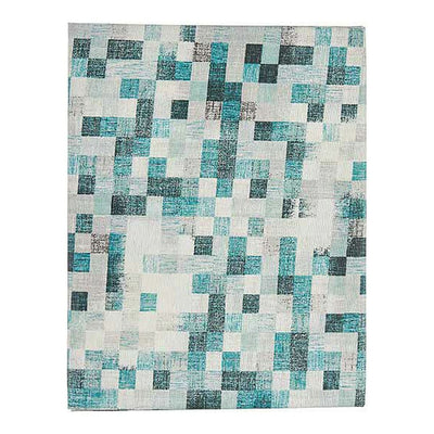 Kinvara Checkered Tablecloth-A Blue Canvas
