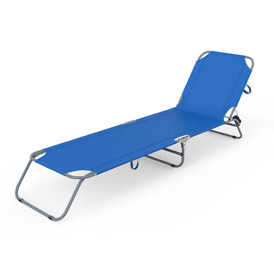 Marbueno Tumbona Plegable Acero Azul Oscuro Playa y Piscina 187X55X24 cm 10021