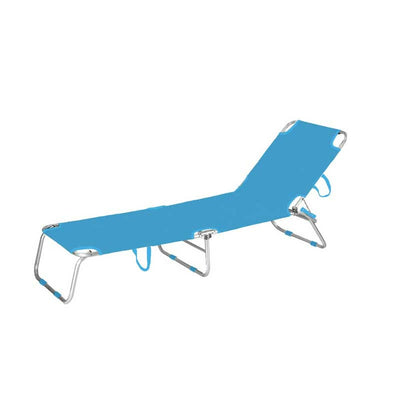 Marbueno Tumbona Plegable Aluminio Azul Playa y Piscina 187X58X24 cm 10460