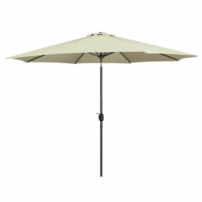 Marbueno Parasol Acier 8 Baleines D300 cm Polyester Beige Jardin Terrasse 10486